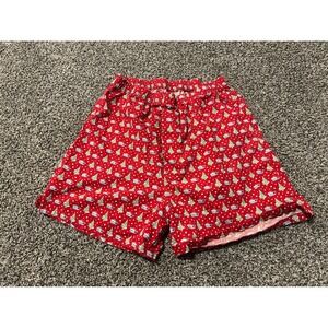 Kk27 Vineyard Vines Kids L 16 Red Christmas Tree Pajama Shorts Cotton Boys Girls